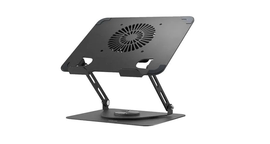 {GNAD360STDBK} Green Lion Adjustable Laptop Stand with cooling fan- Black