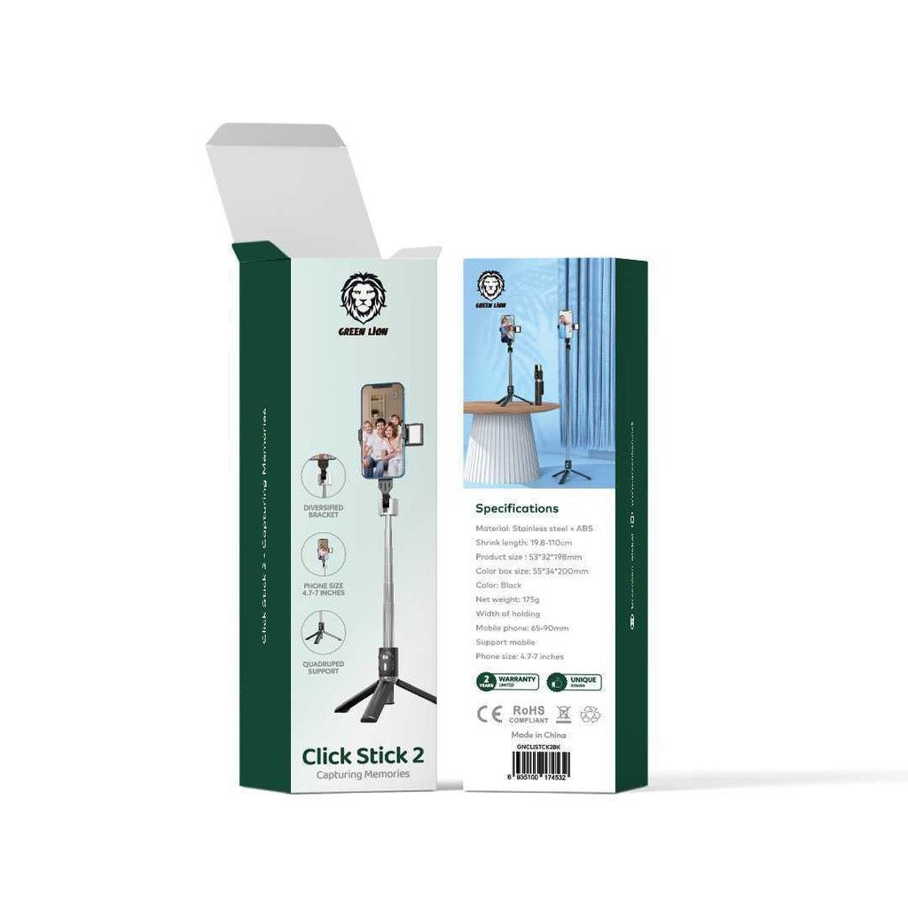 {GNCLISTCK2BK} Green Lion Click Stick 2 Selfie Stick - Black