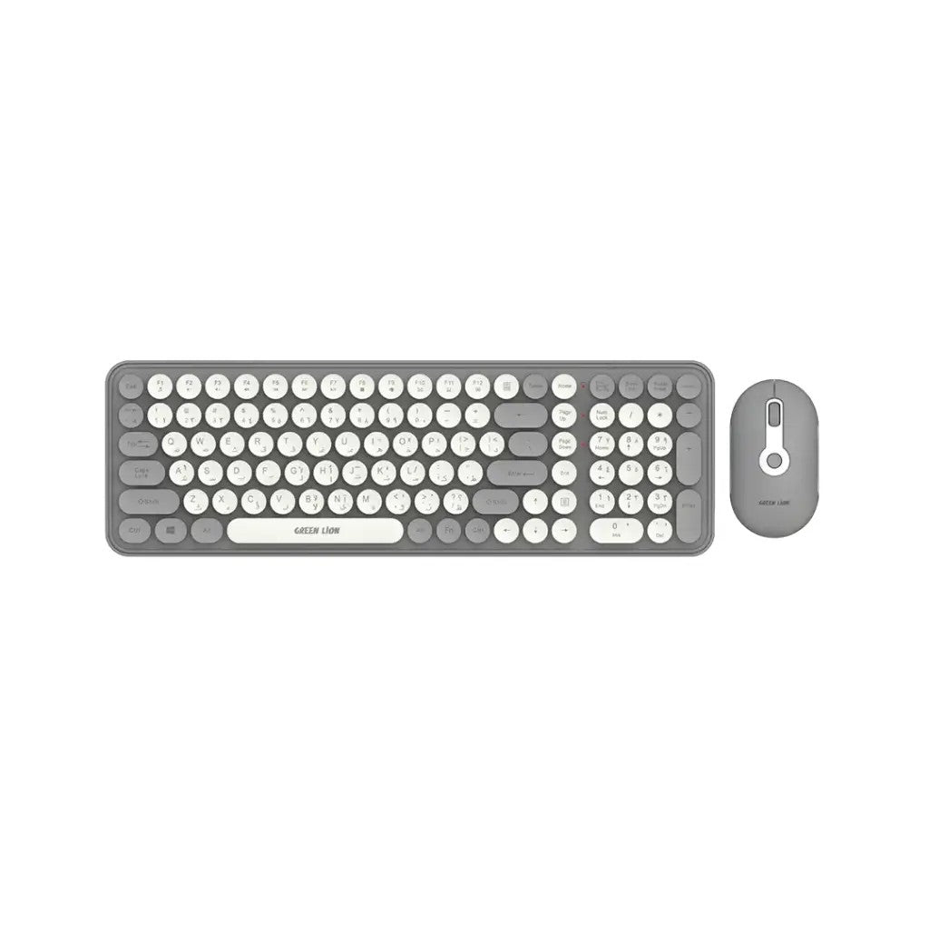 {GNGKM300WKGY} Green Lion GKM-300 Wireless Keyboard + Mouse - Grey
