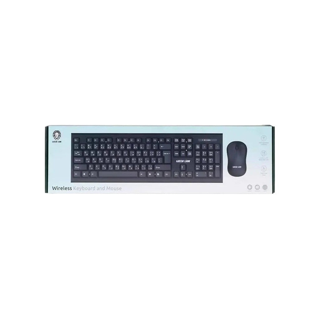 {GNWS24GKEYMBK} Green Lion Wireless keyboard and Mouse - Black