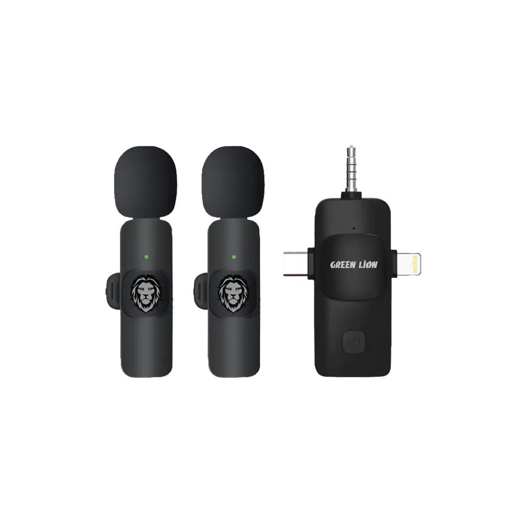 {GN3IN1WMBK} Green Lion 3 in1 Micro Phone Type C/Lightening/AUX - Black