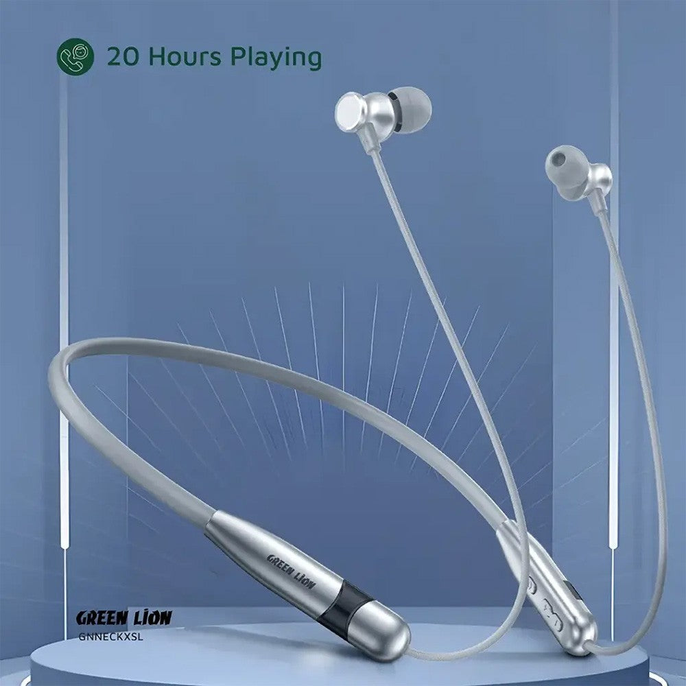 {GNNECKXSL} Green Lion Neck X Wireless Neckband - Silver