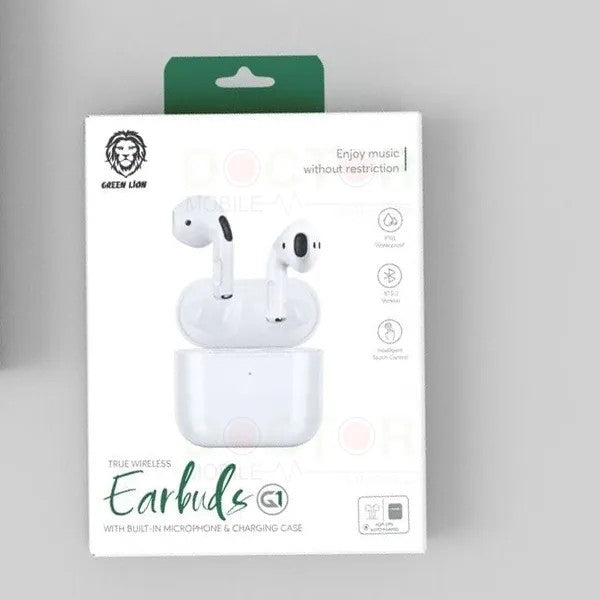 {GNMCSTRTWSWH} Green Lion Manchester True Wireless Earbuds - White