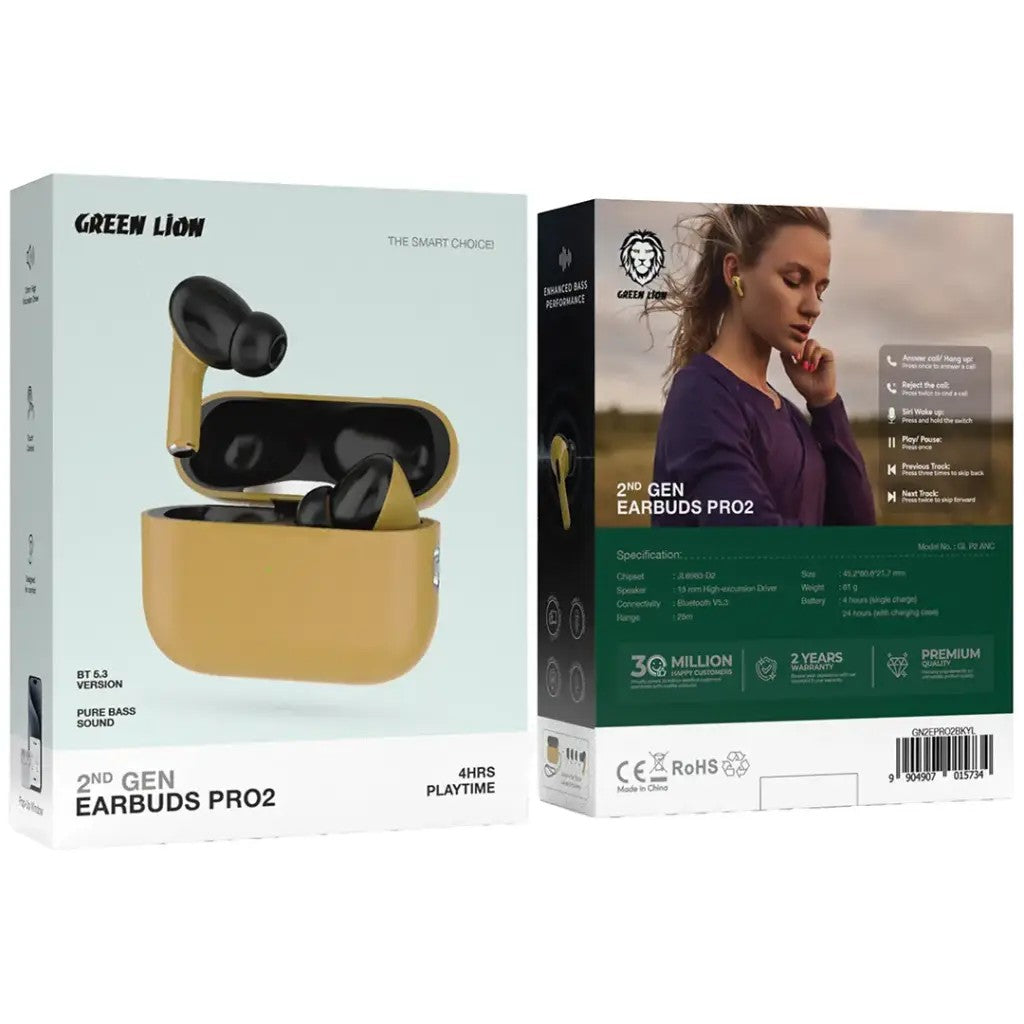 {GN2DERPRO2BK} GREEN LION 2nd GEN EARBUDS PRO2 - Black