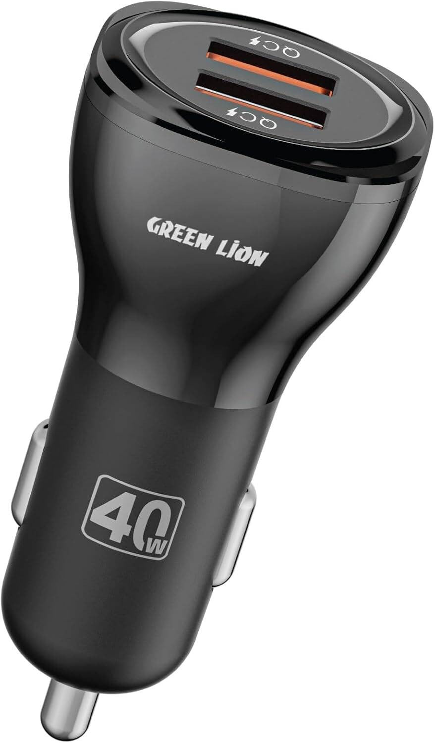 {GNCC40WQC2BK} Green Lion Dual QC3.0 Car Charger 40W (QC 20W*2) - Black