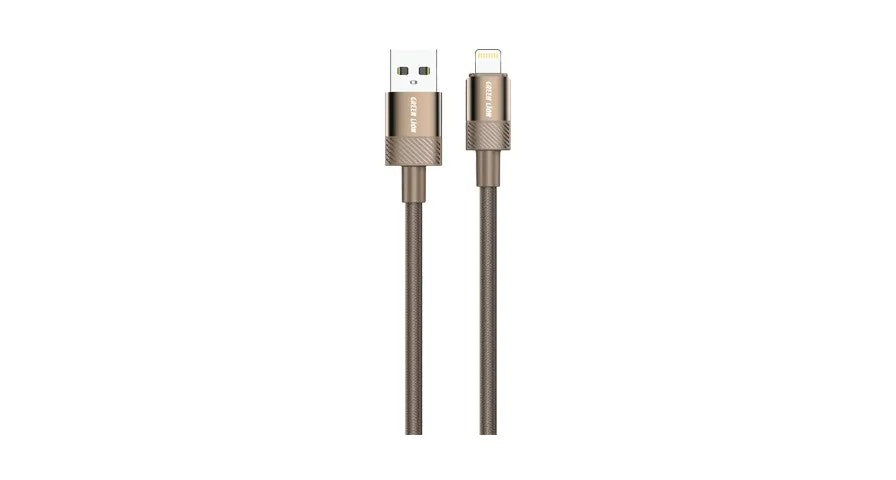 {GNDESUS2LGTI} Green Lion Desert Spark Cable USB-A to Lightning 1M 12W- Desert Titanium