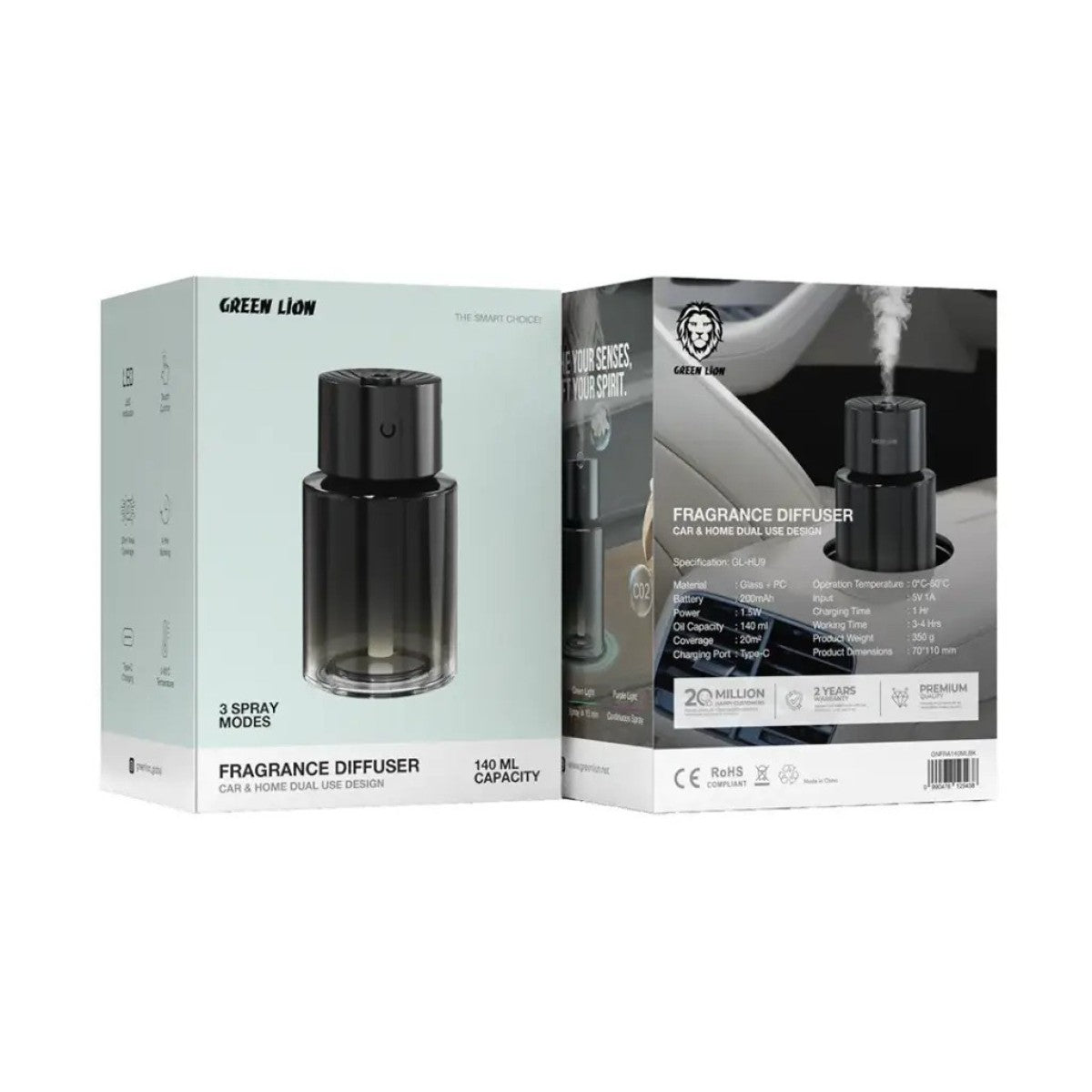 {GNFRADIFSRBK} Green Lion Fragrance Diffuser - Black