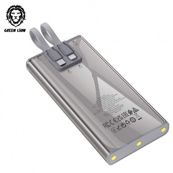 {GNTRAPB10KBK} Green Lion Transparent Pro 10000mAh Power Bank