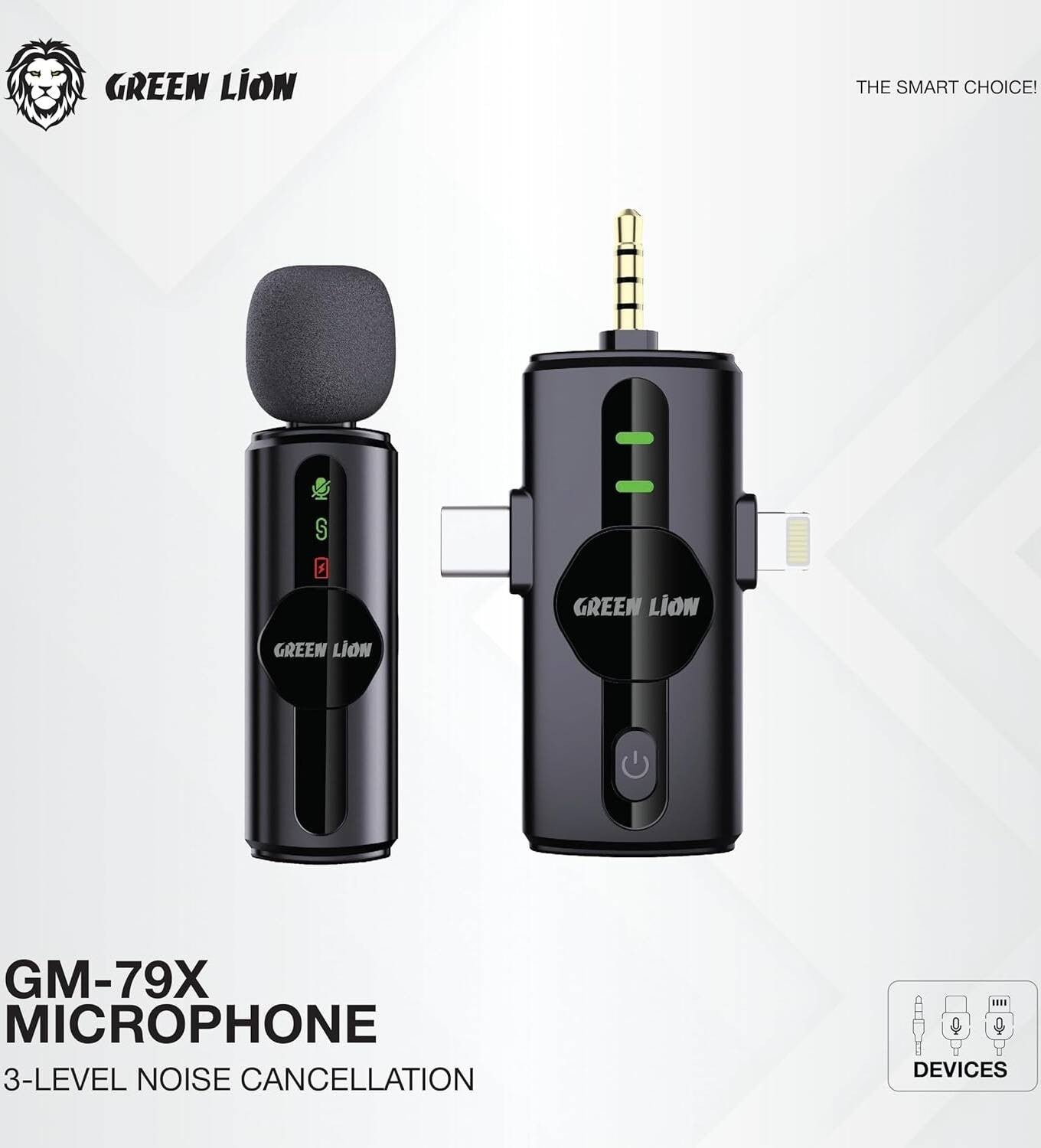 {GNGM79XMICBK} Green Lion GM-79X Microphone 3 In1 - Black