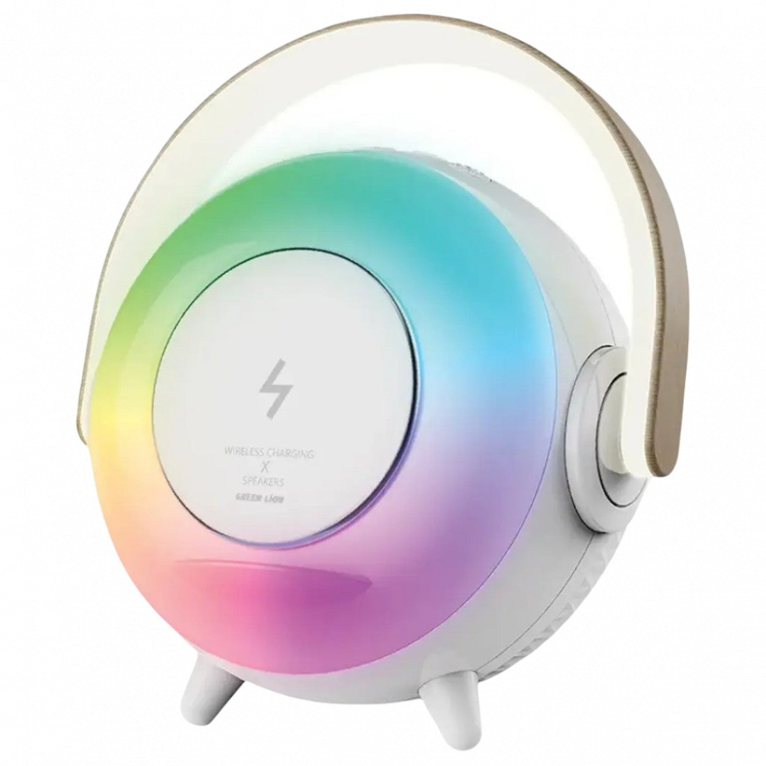 {GNURNSLMPWH} Green Lion Uranus Bluetooth Speaker with Table Lamp - White
