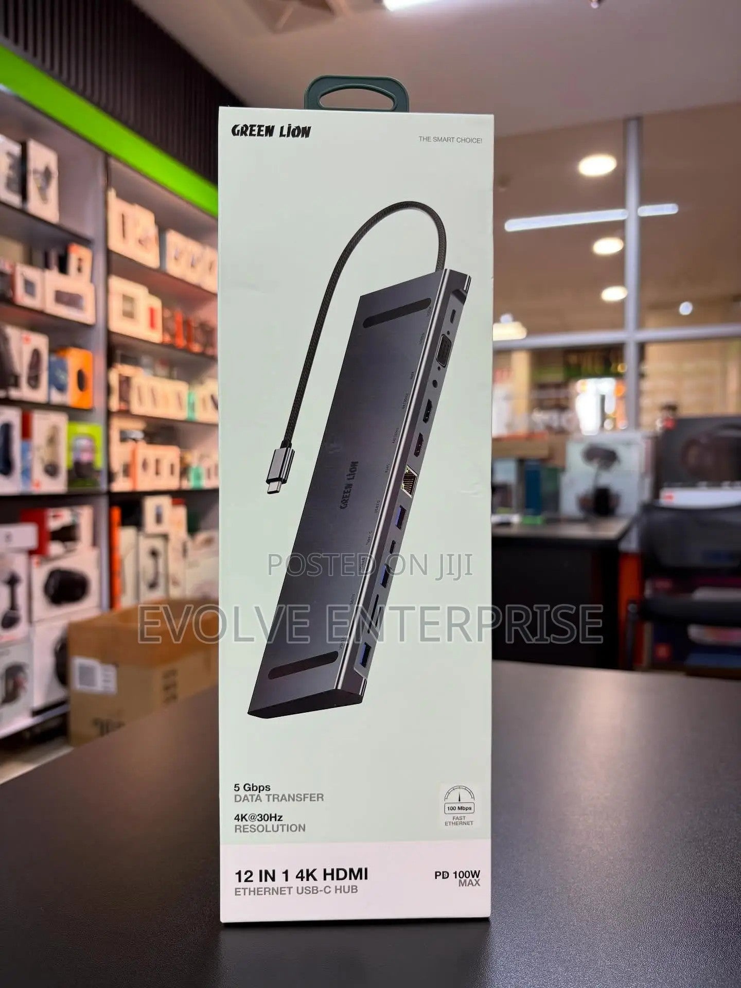 {GN12N1CHUBGY} Green Lion 12 in 1 4K HDMI Ethernet USB-C HUB - Gray