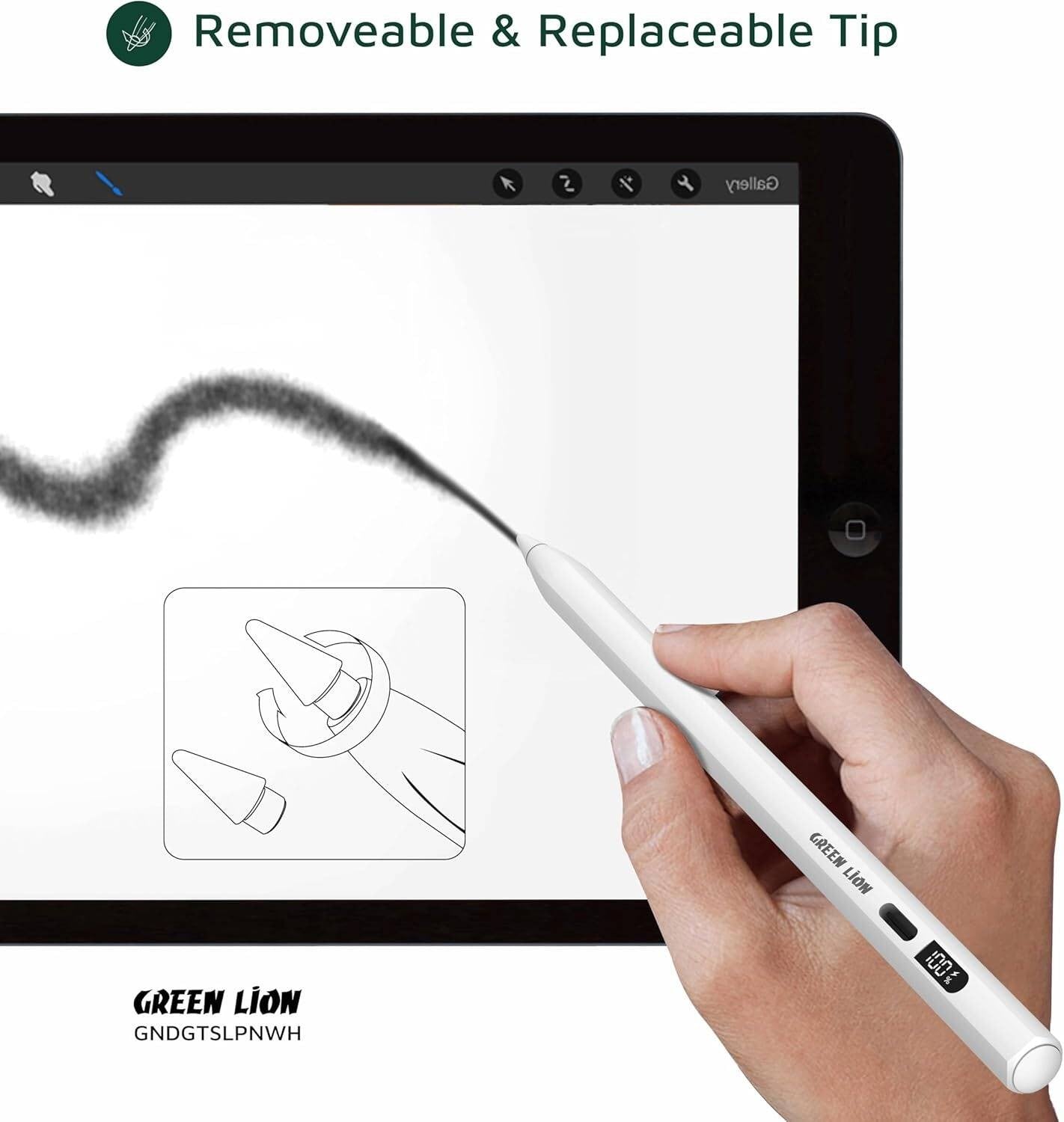 {GNDGTSLPNWH} Green Lion Digital Stylus Pencil - White