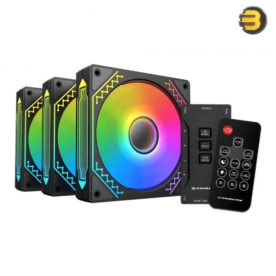 XIGMATEK Starz Pro (3PCS M20A Fans, ARGB MB SYBC Control Box &amp; Remote Controller, Color Box)