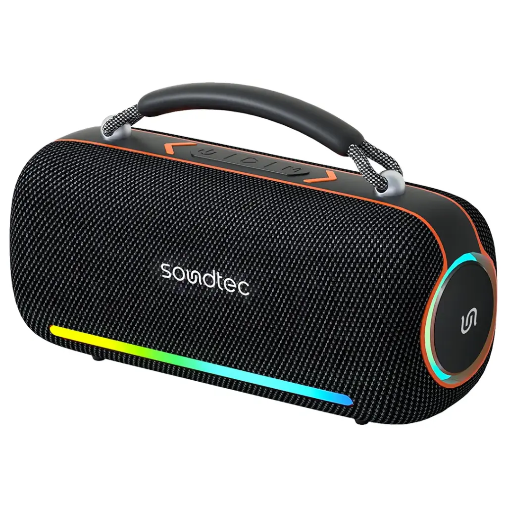{PDSTBTSH9BK} Porodo Soundtec 60W Bluetooth Speaker with 4000mAh Battery &amp; 3-Way Input - Black