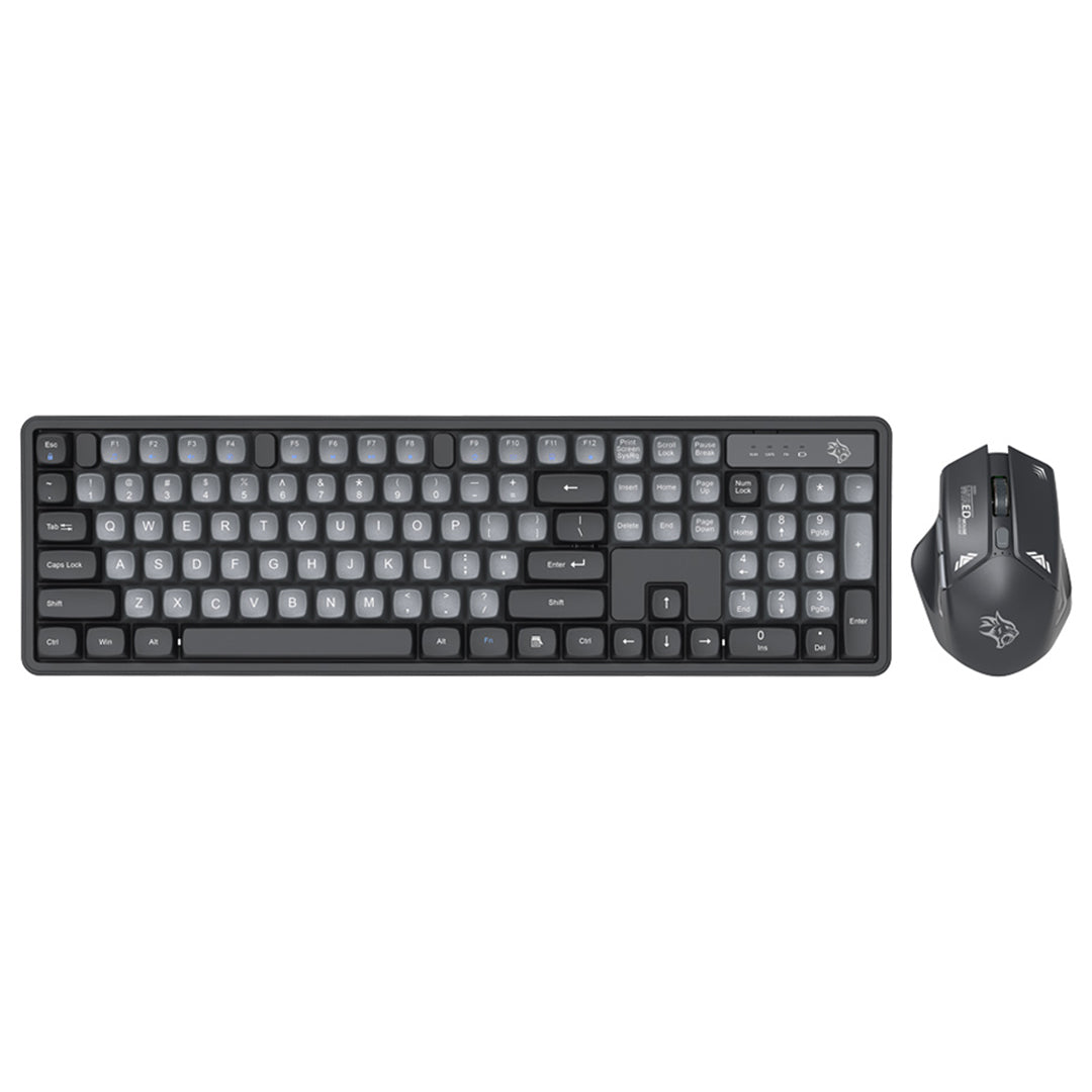 {PDX225-GYB} Porodo Gaming 2.4G and BT Keboard with Mouse DPI 1600 - Grey/B