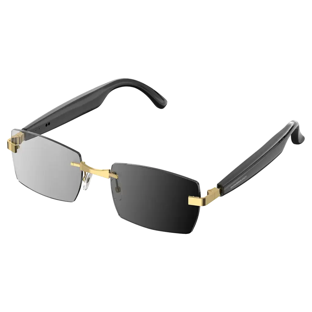 {PWHY1006GDBK} Powerology Lifestyle BT Sunglass with Touch Control + Photohromic Lens - Gold &amp; Black