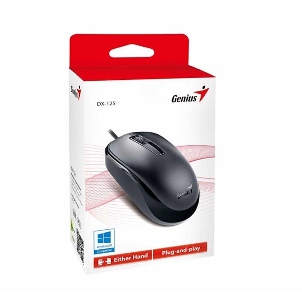 MOUSE : DX-125, COMFORT USE, 3 BUTTON SCROLL USB,1000 DPI USB,BLACK
