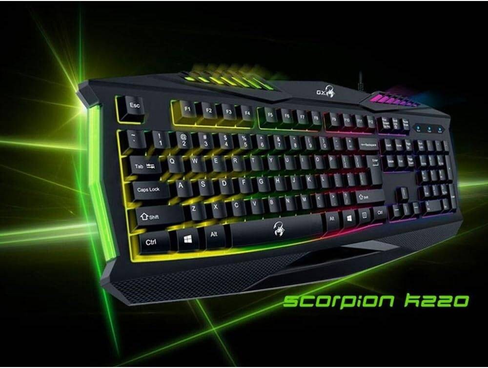 GX KEYBOARD : SCORPION K220 NIGHT OWL GAMING, USB, BLACK, ARABIC