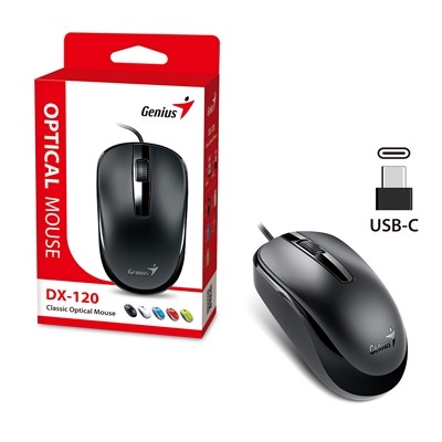 MOUSE : DX-120 USB ,BLACK, 3BUTTON,1000 DPI, G5
