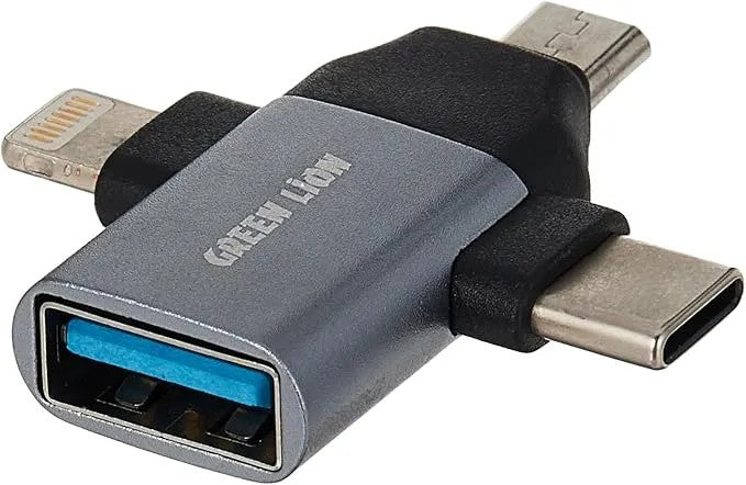{GN3IN1OTGGY} Green 3 in 1 OTG ( Lightning / Micro / Type-C ) - Gray