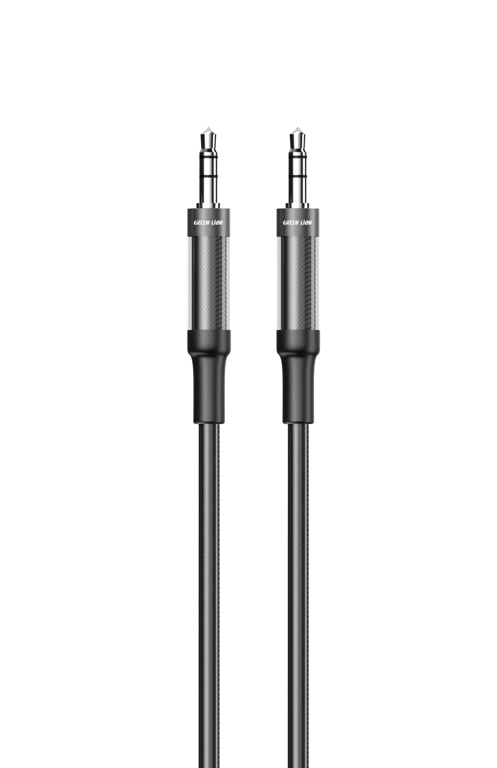 {GNAUXTAUXCBK} Green Lion AUX to AUX Braided Cable 1M - Black