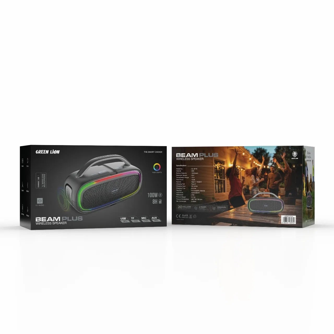{GNBMPLSSPBK} Green Lion Beam Plus Wireless Speaker - Black