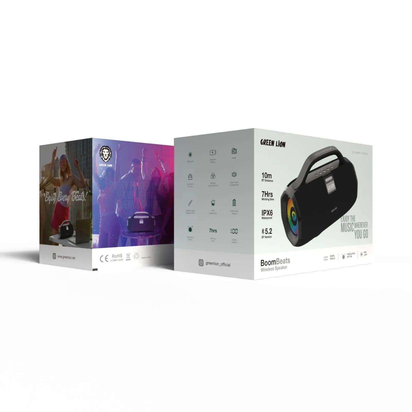 {GNBOOMBTSBK} Green Lion BoomBeats Wireless Speaker - Black