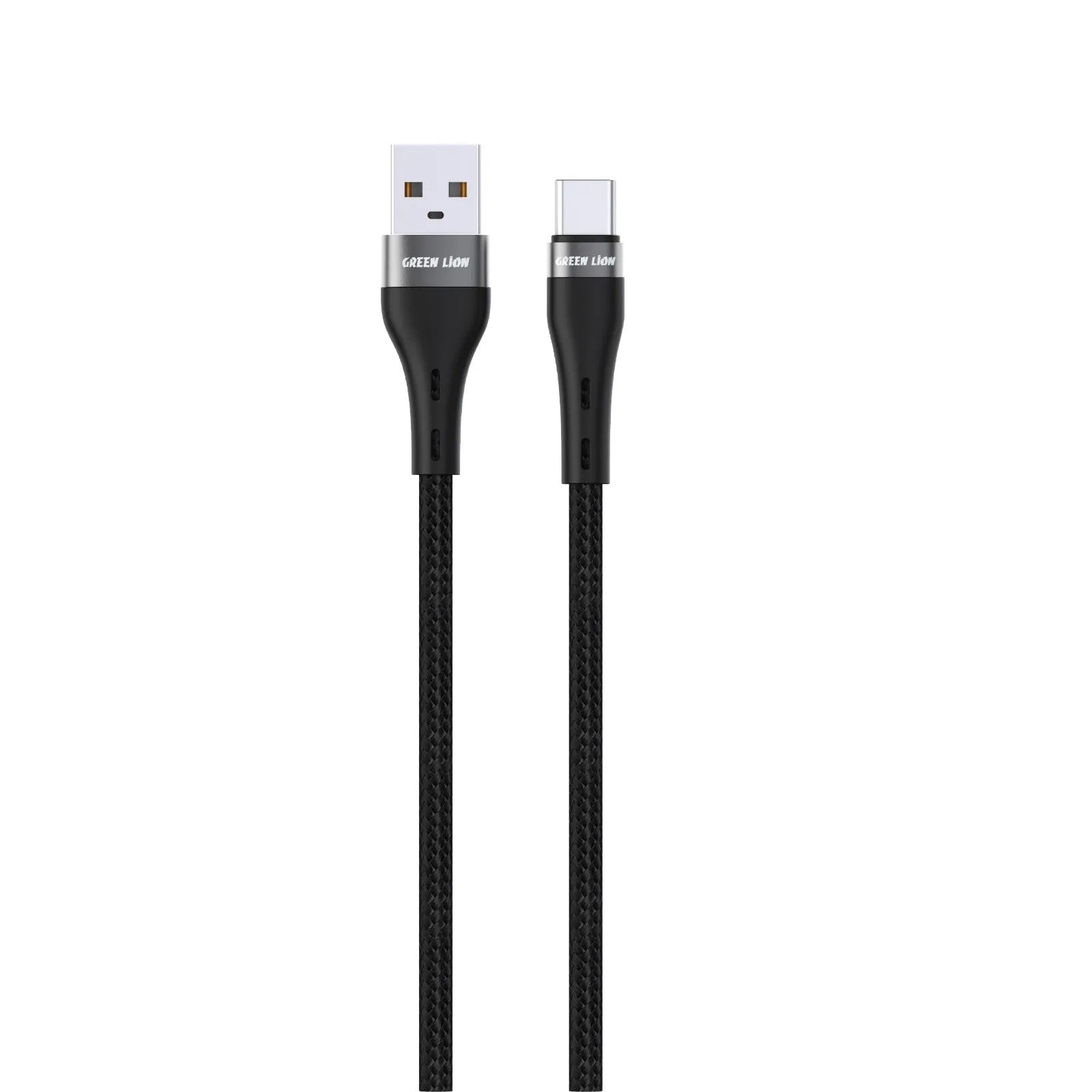 {GNBRUSATCBK} Green Lion USB - A to USB - C Braided Cable 15W - 1M - Black