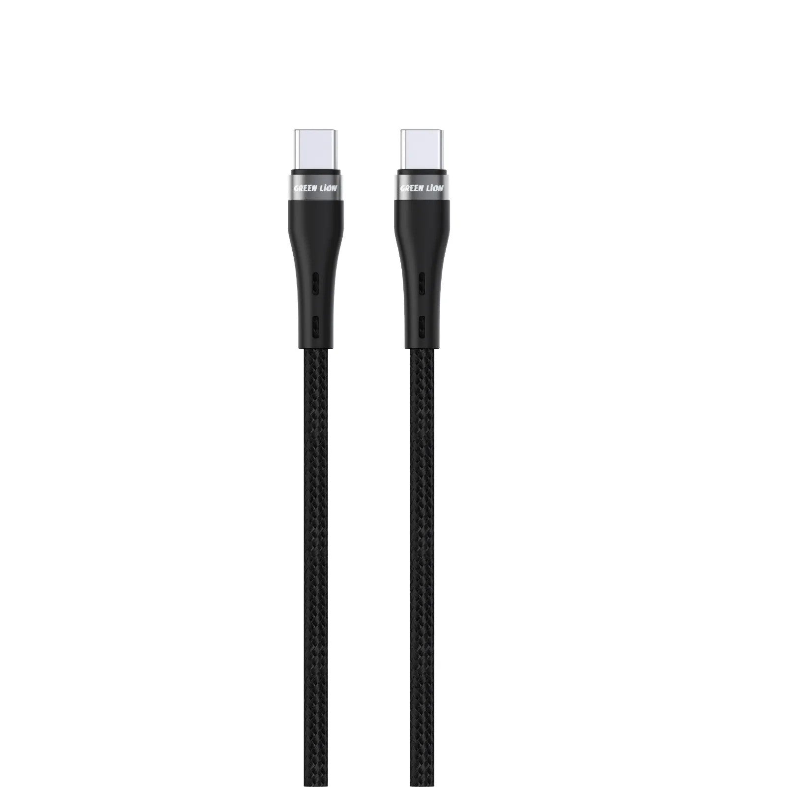 {GNBRUSCTCBK} Green Lion USB - C to USB - C Braided Cable 60W - 1M - Black