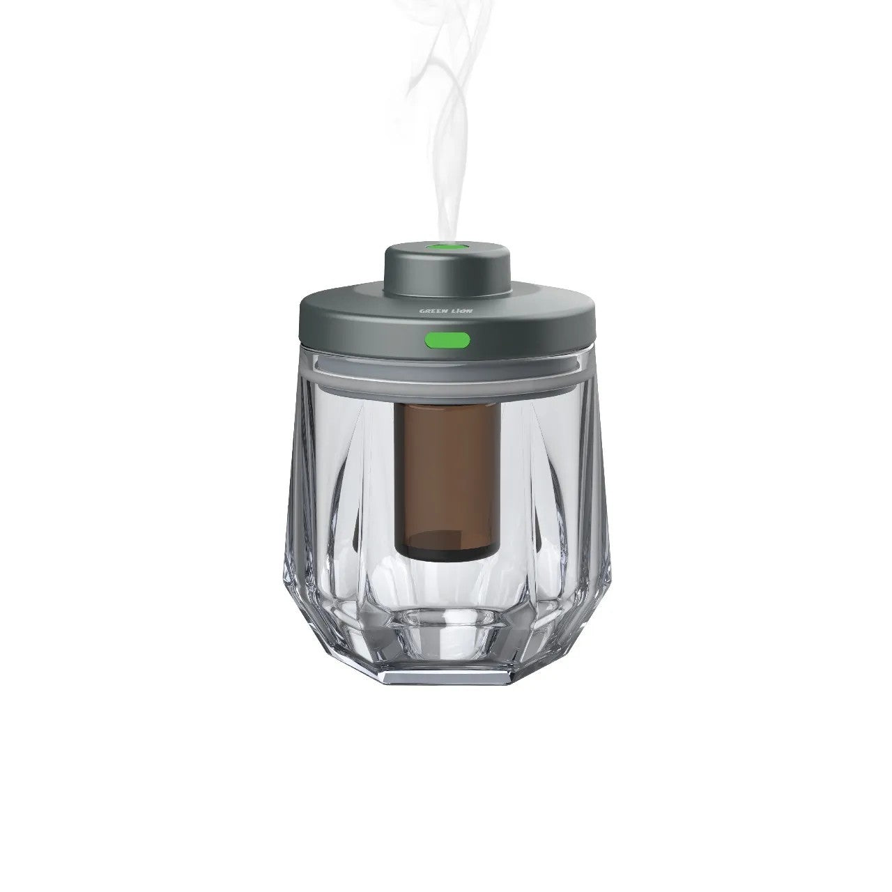 {GNCRFRDIFGY} Green Lion Crystal Fragrance Diffuser - Gray