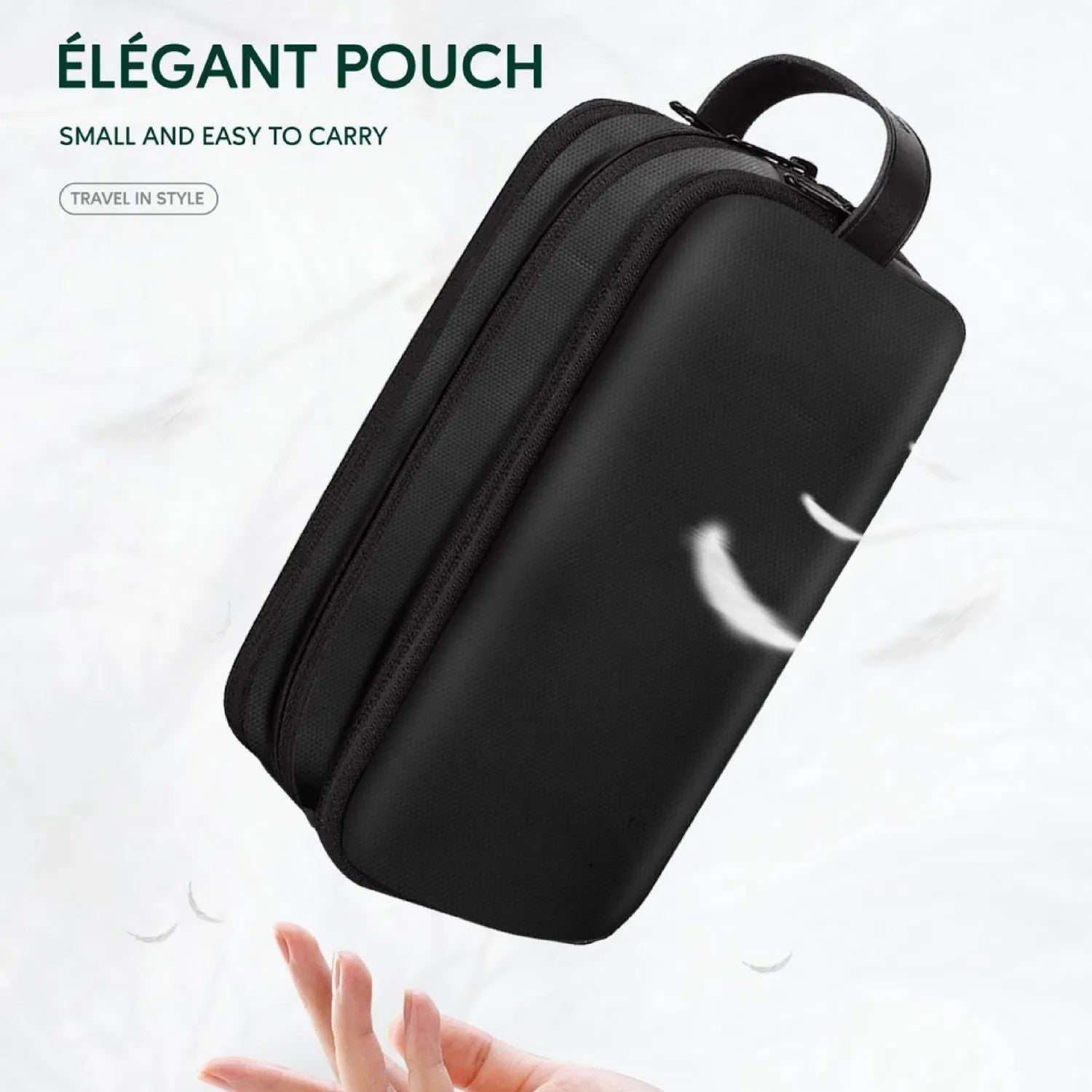 {GNEPCHBK} Green Elegant Pouch - Black
