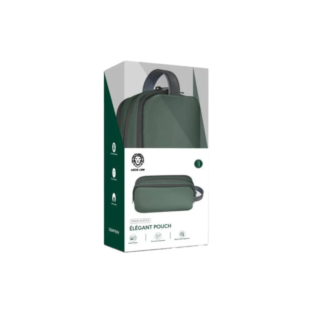 {GNEPCHDGN} Green Lion Elegant Pouch - Dark Green
