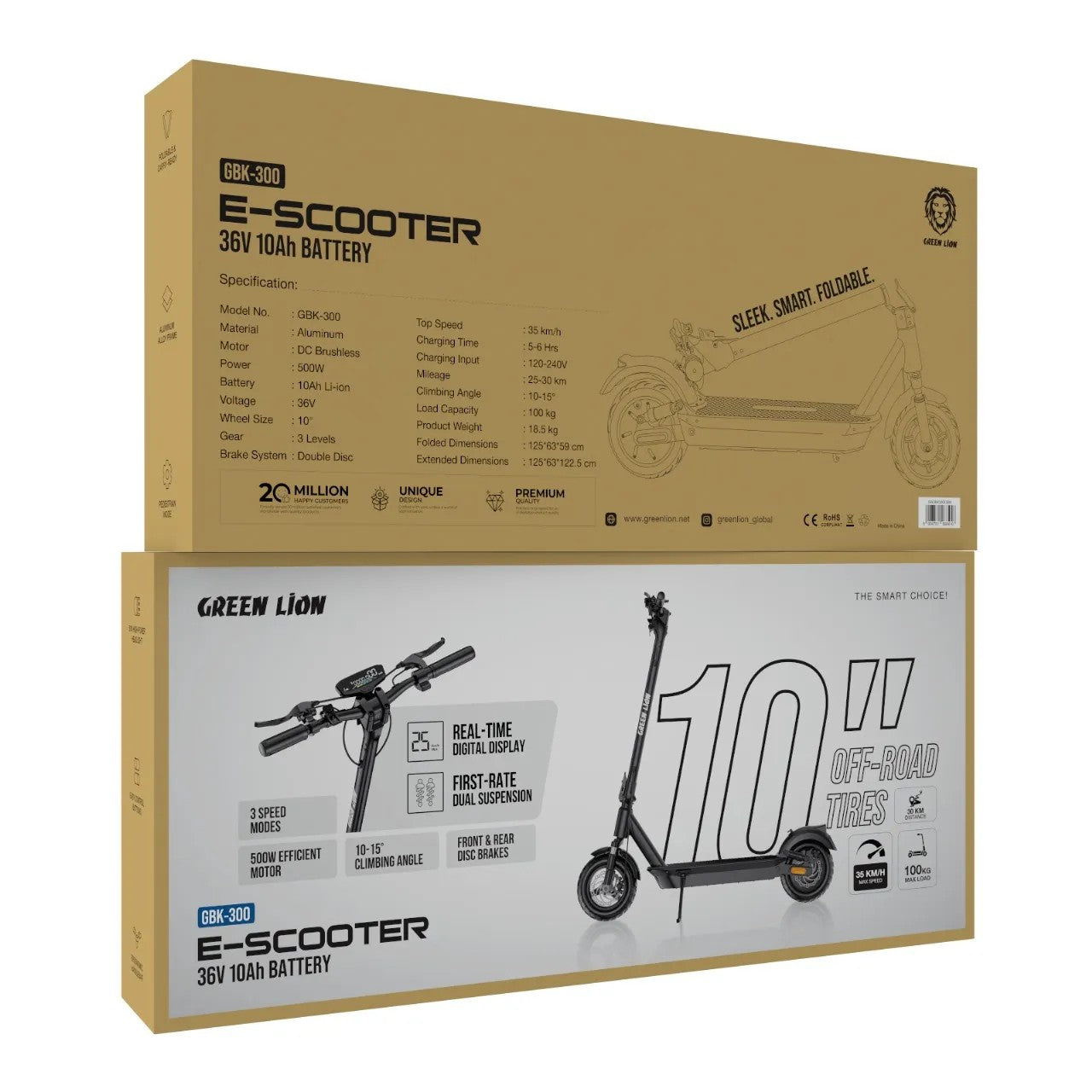 {GNGBK300ESBK} Green Lion GBK-300 EScooter - Black