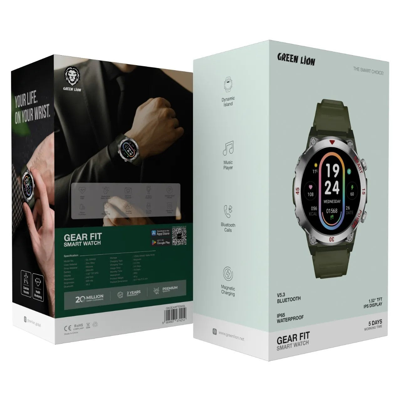 {GNGEARFTSWSL} Green Lion Gear Fit Smart Watch - Silver
