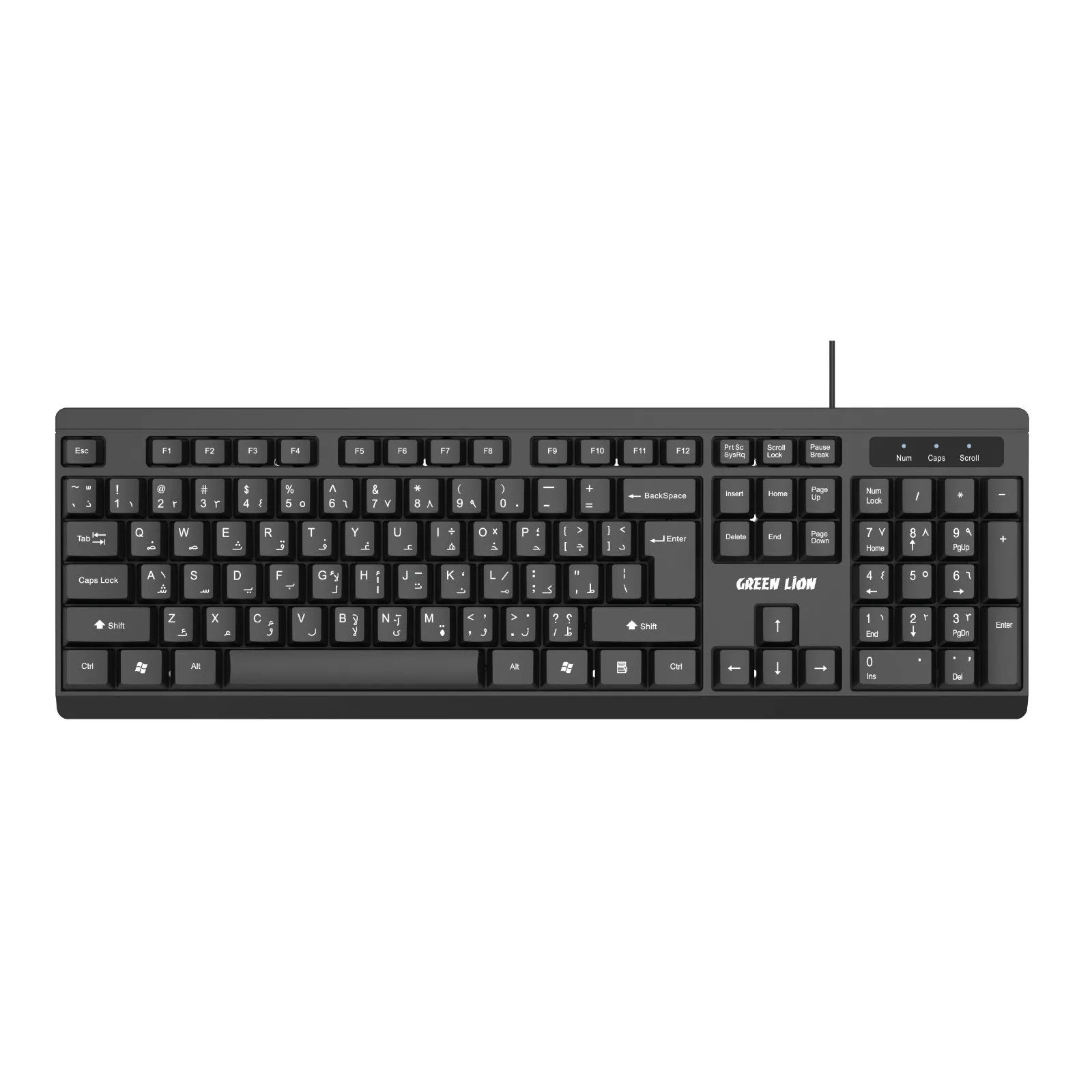 {GNGKM100WKBK} Green Lion GKM-100 Wired Keyboard and mouse - Black