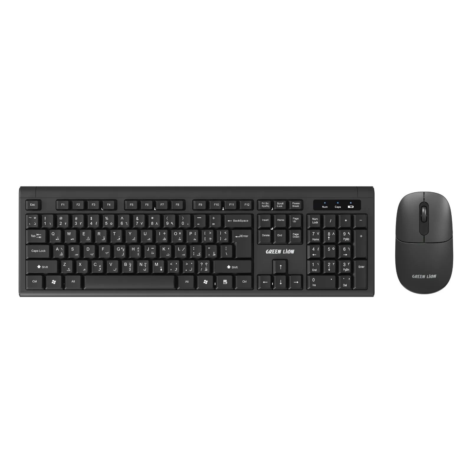{GNGKM200WKBK} Green Lion GKM-200 Wireless Combo Keyboard and Mouse - Black