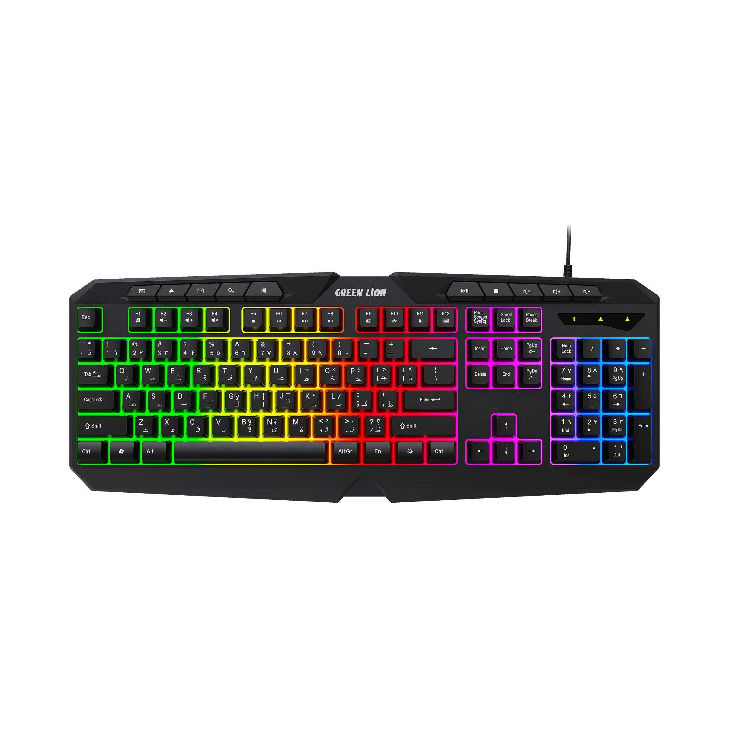 {GNGKM4KKEYBK} Green Lion GK-400 RGB Gaming Keyboard + Mouse - Black