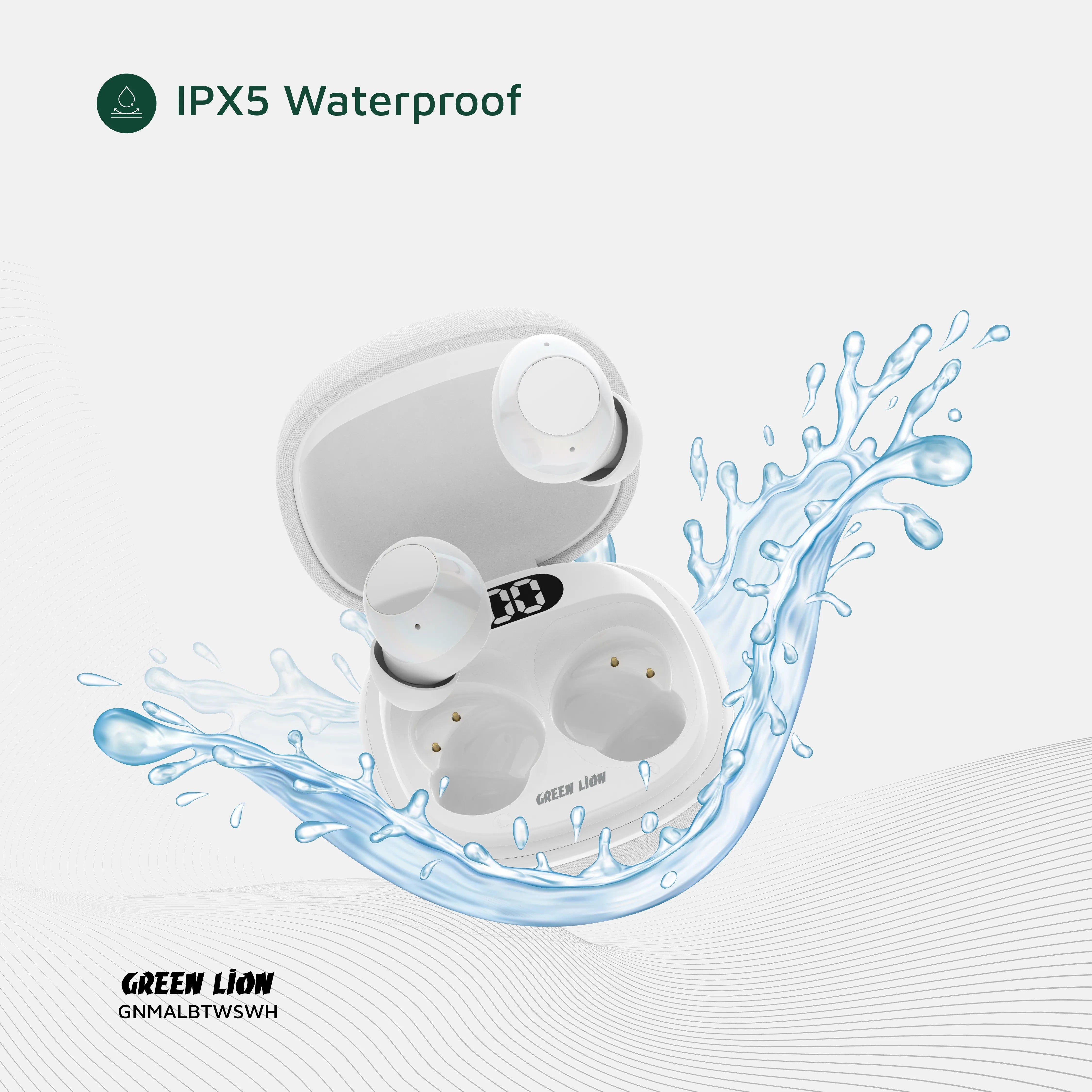 {GNMALBTWSWH} Green Lion Malbun True Wireless Earbuds - White
