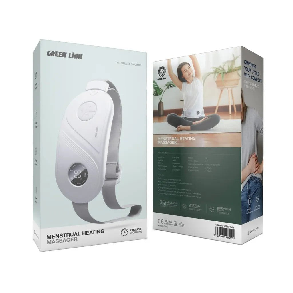 {GNMHTMSSRWH} Green Lion MENSTRUAL HEATING MASSAGER - White