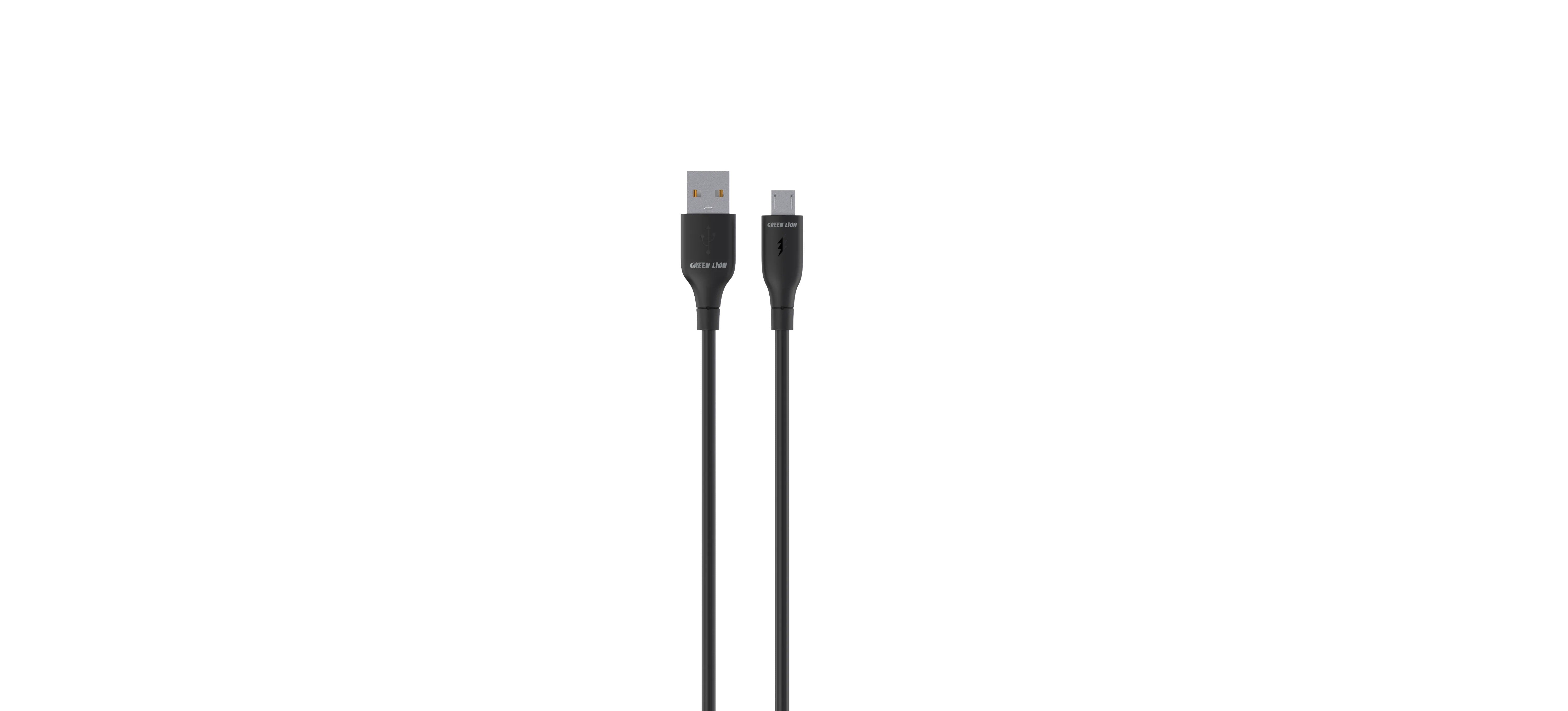 {GNPVCUSAMCBK} Green Lion USB A TO MICRO PVC Cable 1M - Black