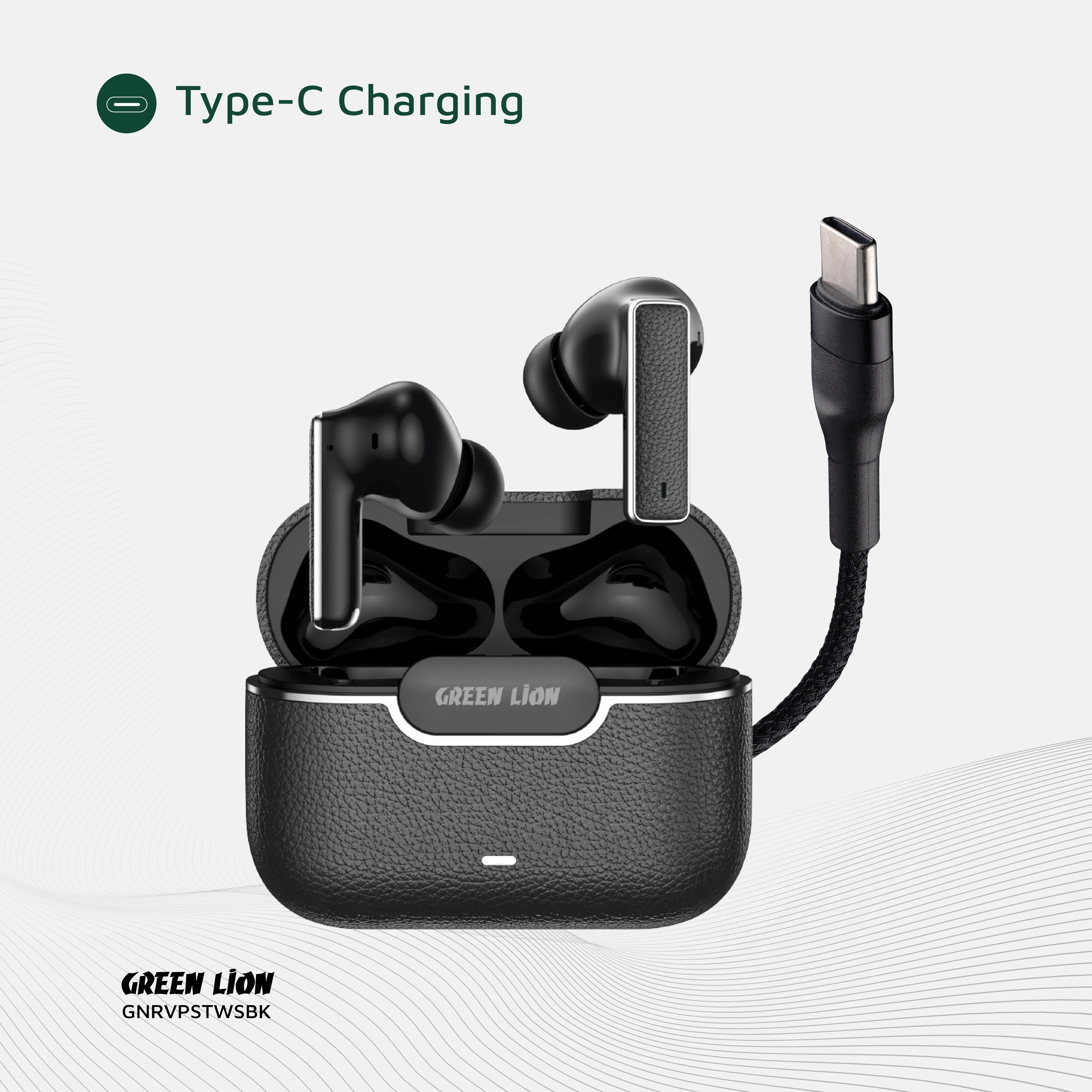 {GNRVPSTWSBK} Green Lion River Plus True Wireless Earbuds - Black