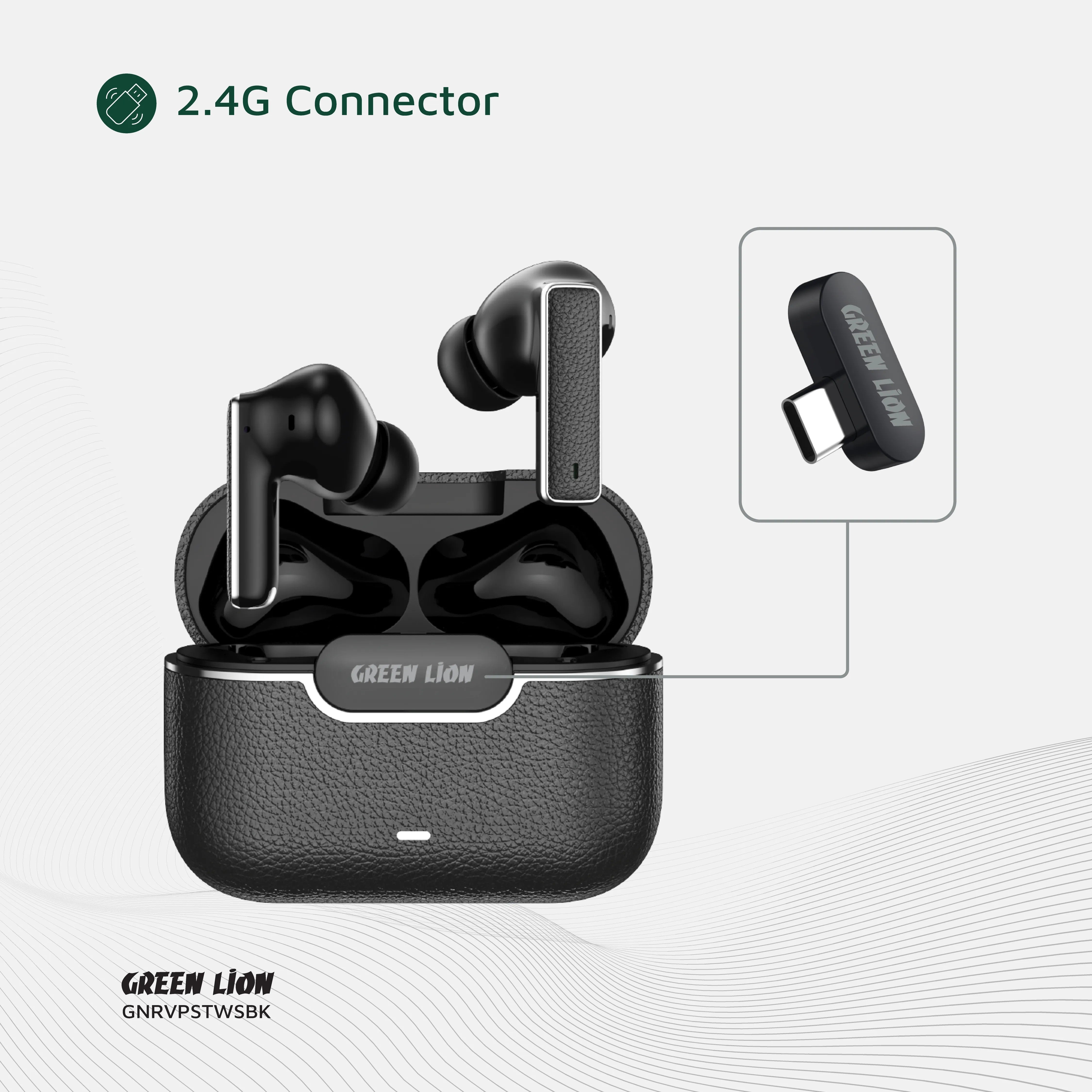 {GNRVPSTWSBK} Green Lion River Plus True Wireless Earbuds - Black