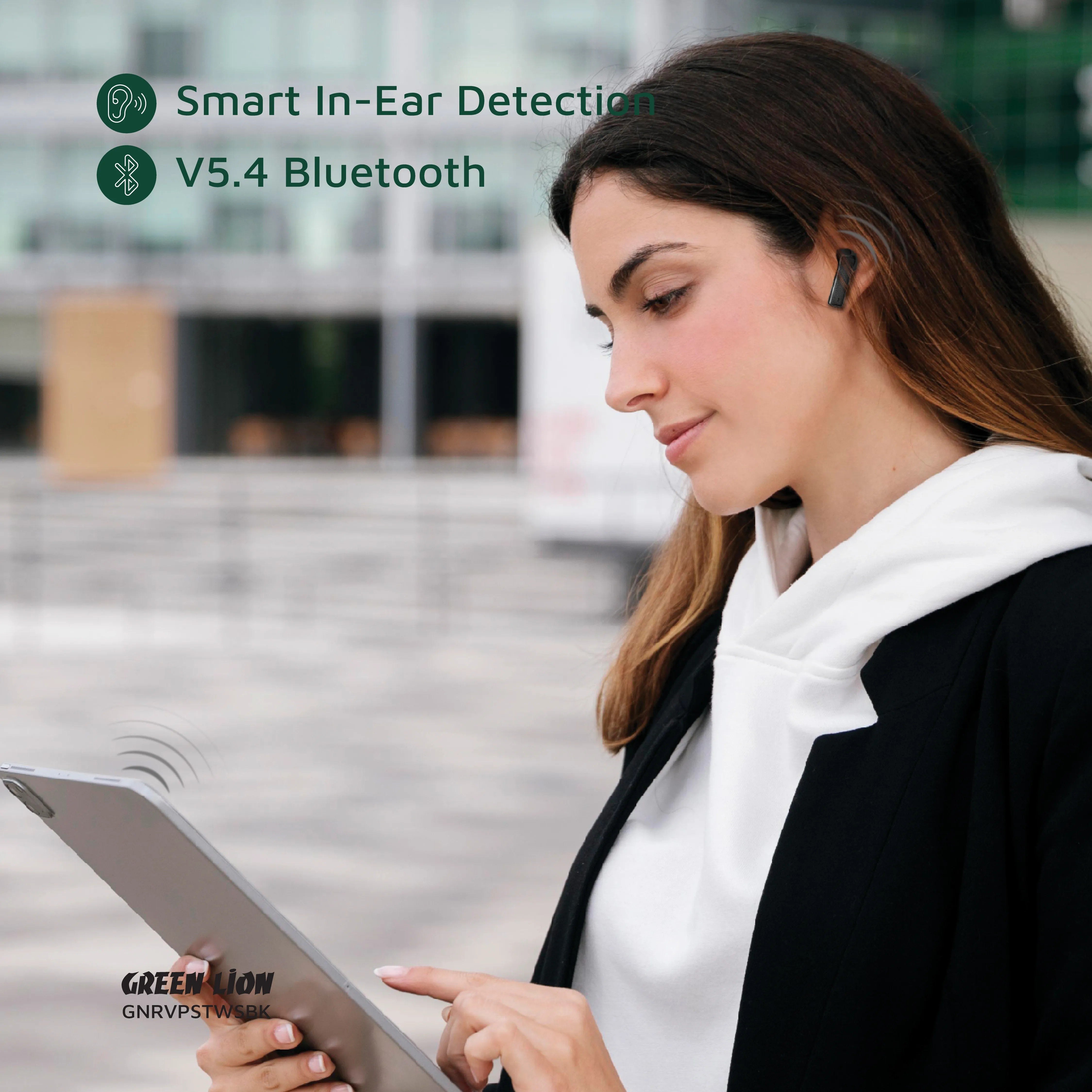 {GNRVPSTWSBK} Green Lion River Plus True Wireless Earbuds - Black
