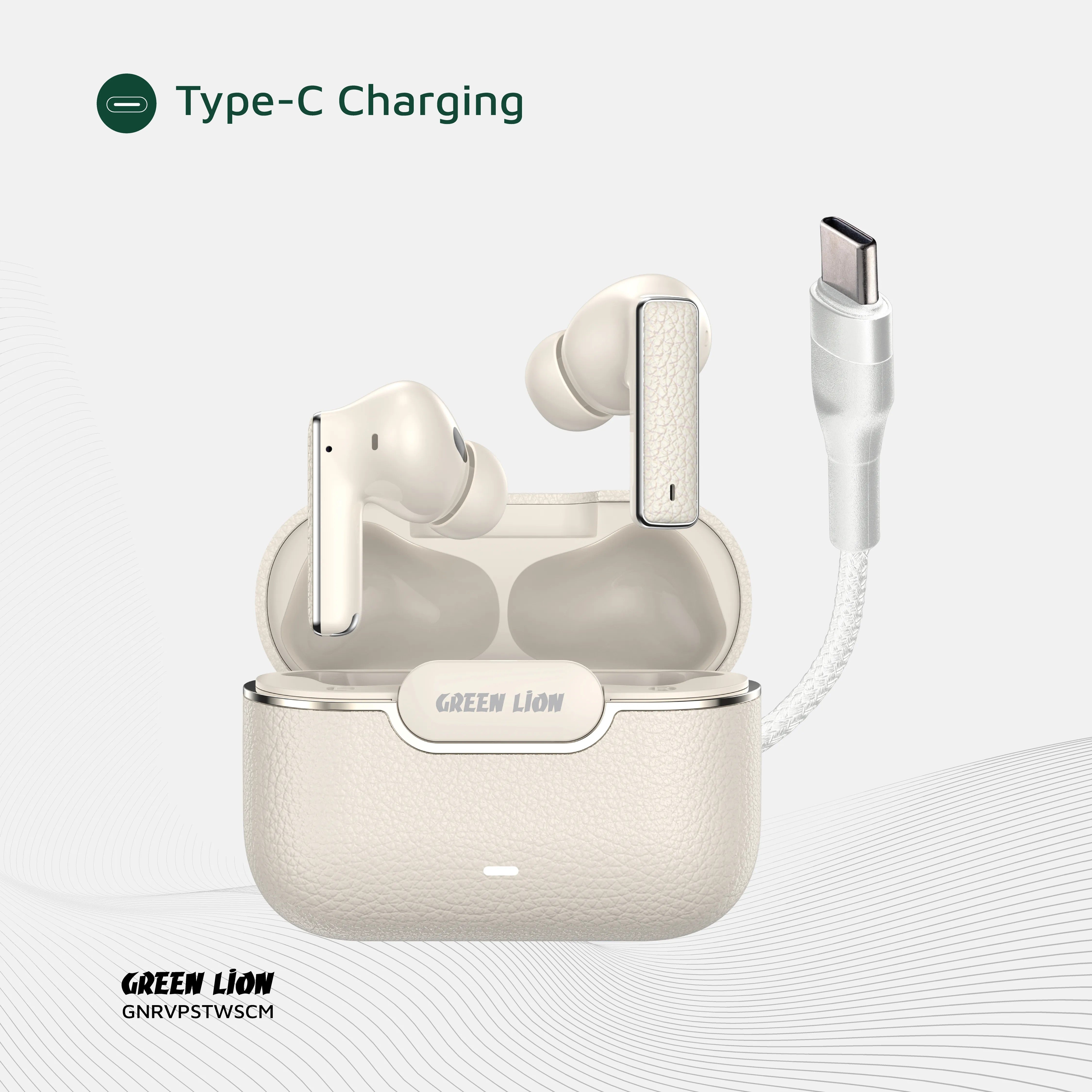 {GNRVPSTWSCM} Green Lion River Plus True Wireless Earbuds - Cream
