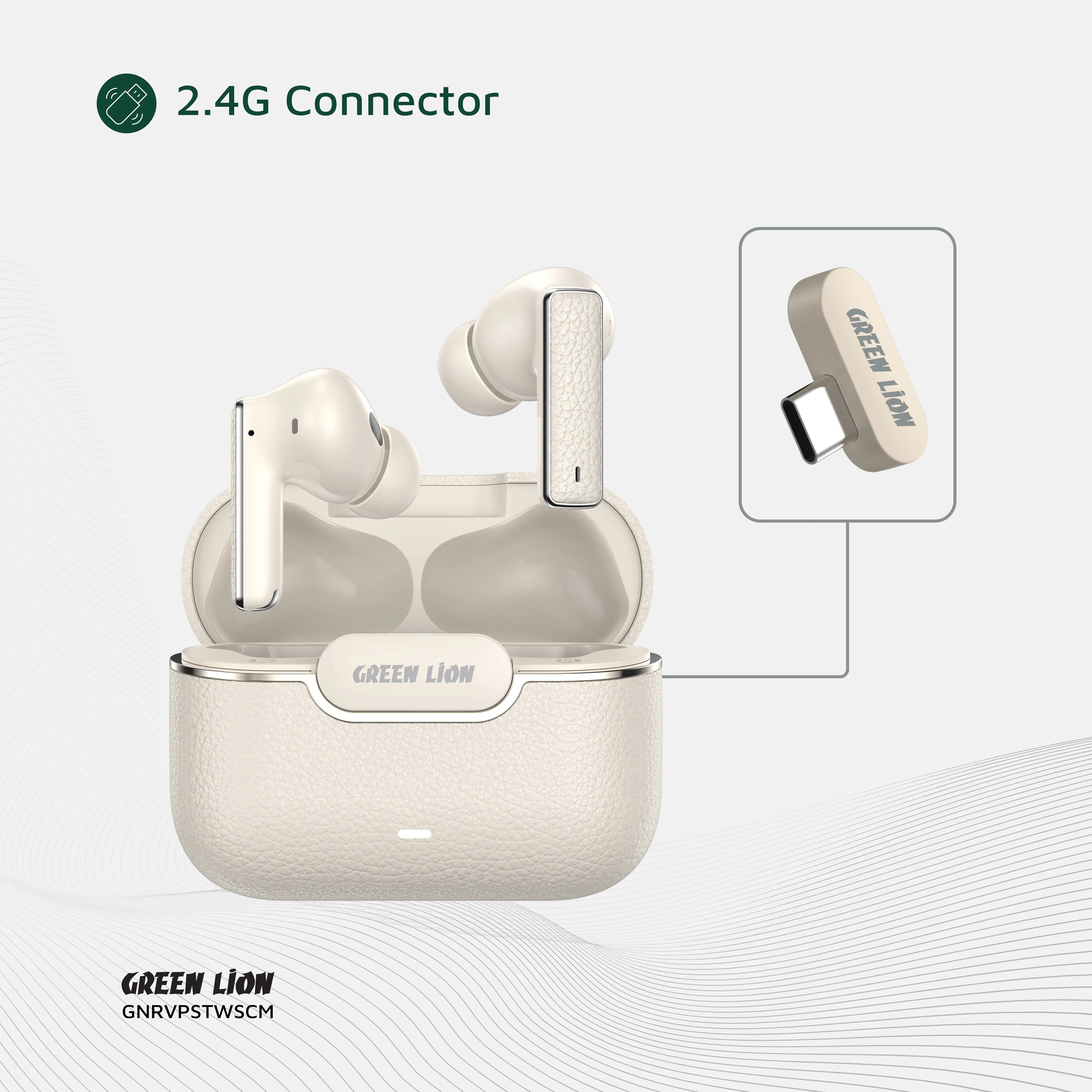 {GNRVPSTWSCM} Green Lion River Plus True Wireless Earbuds - Cream