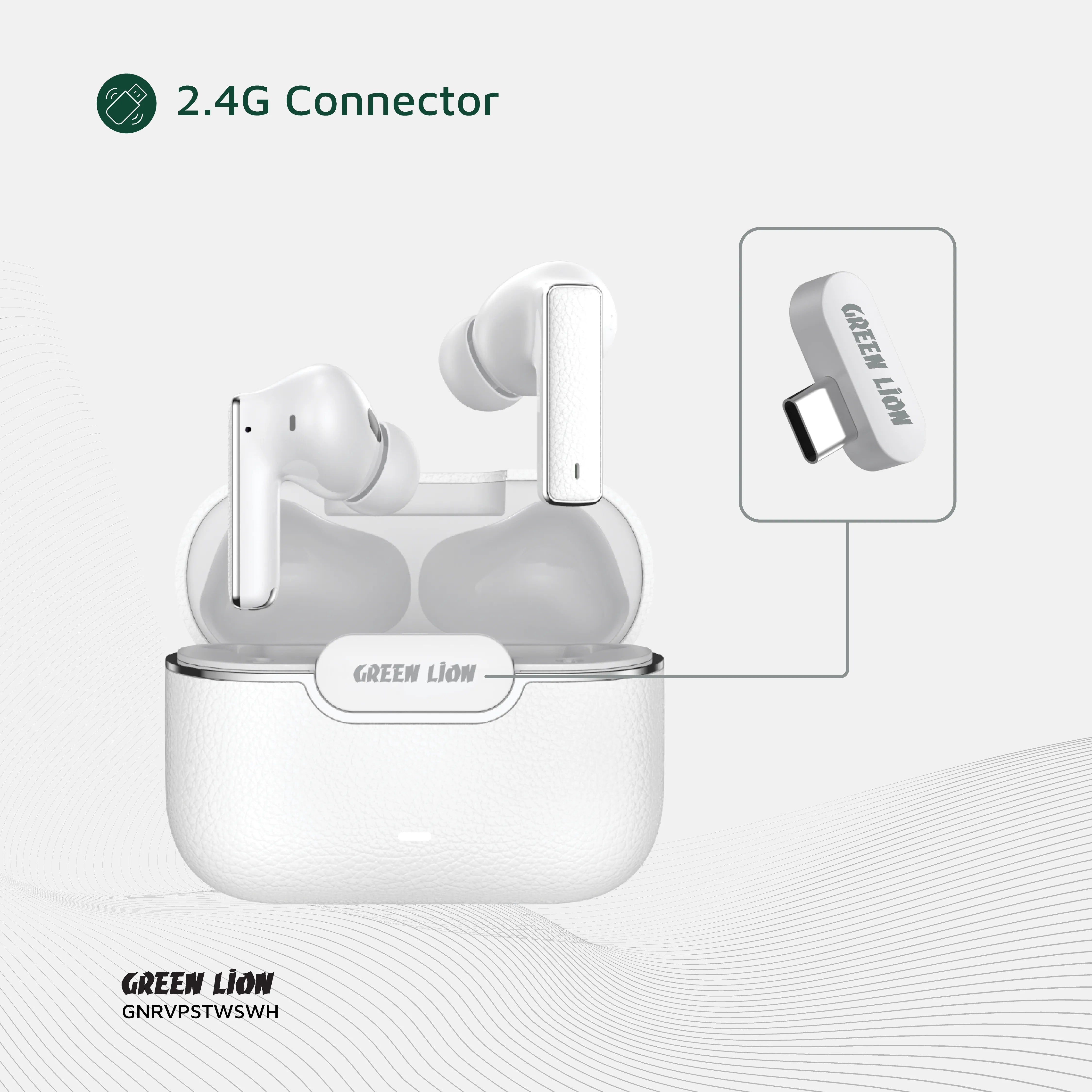 {GNRVPSTWSWH} Green Lion River Plus True Wireless Earbuds - White