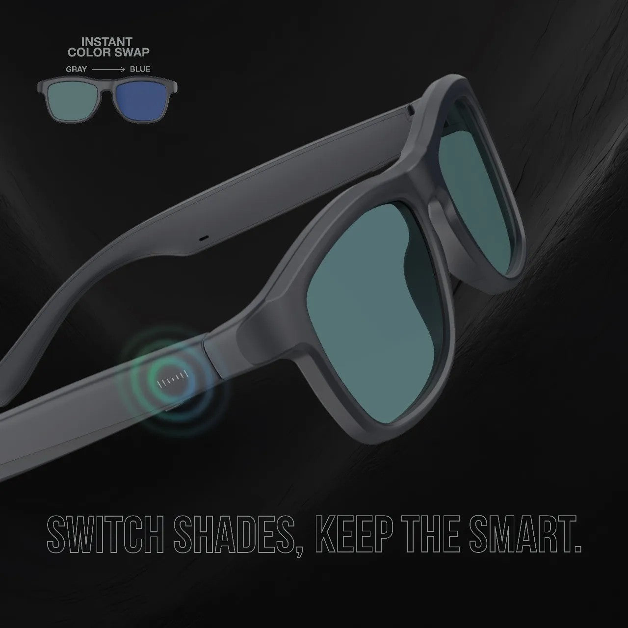 {GNSG14GLASBK} Green Lion Shade Mate Smart Glasses - Black
