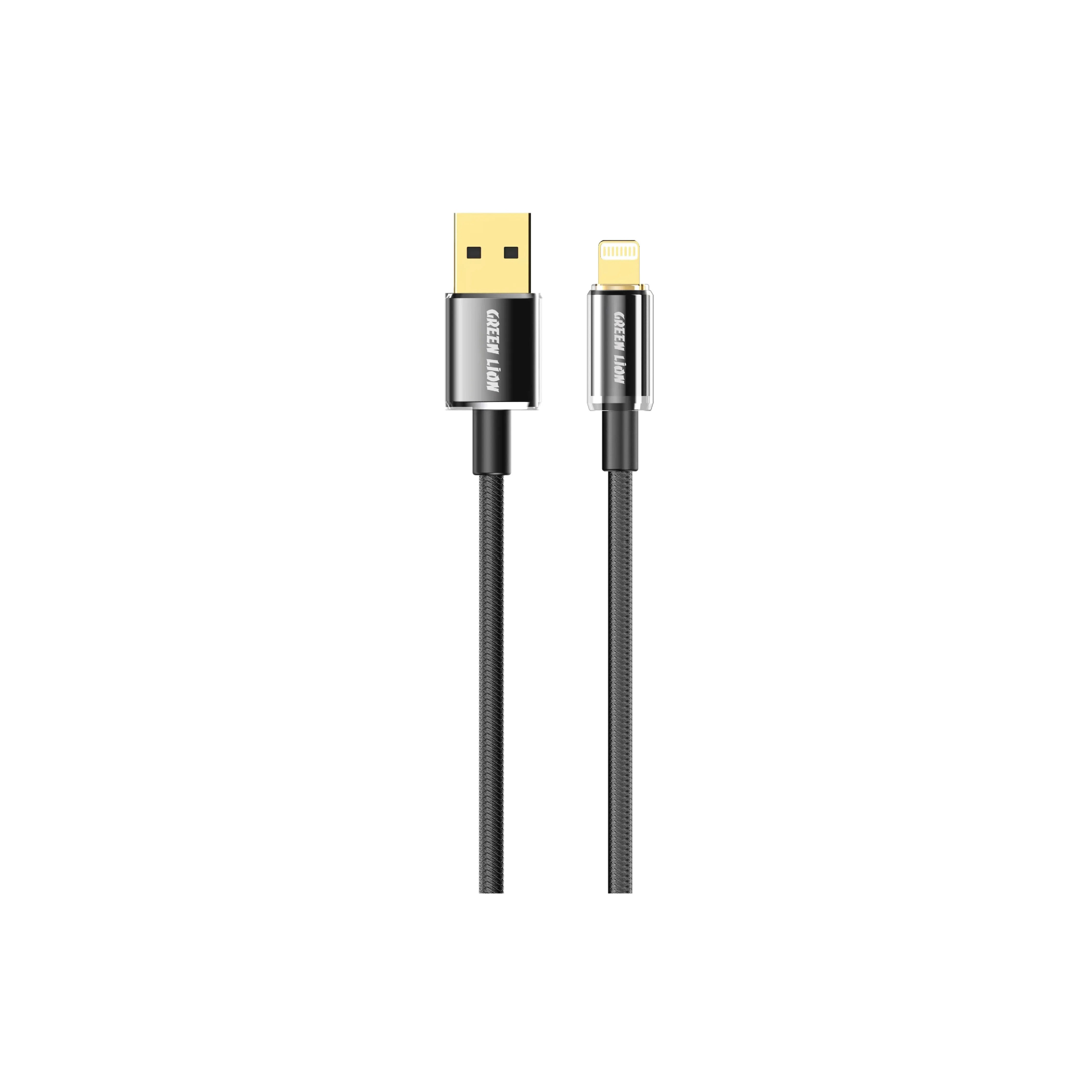 {GNTPTGHATLBK} Green Lion USB-A to Lightning Touch Cable 1M 3A - Black