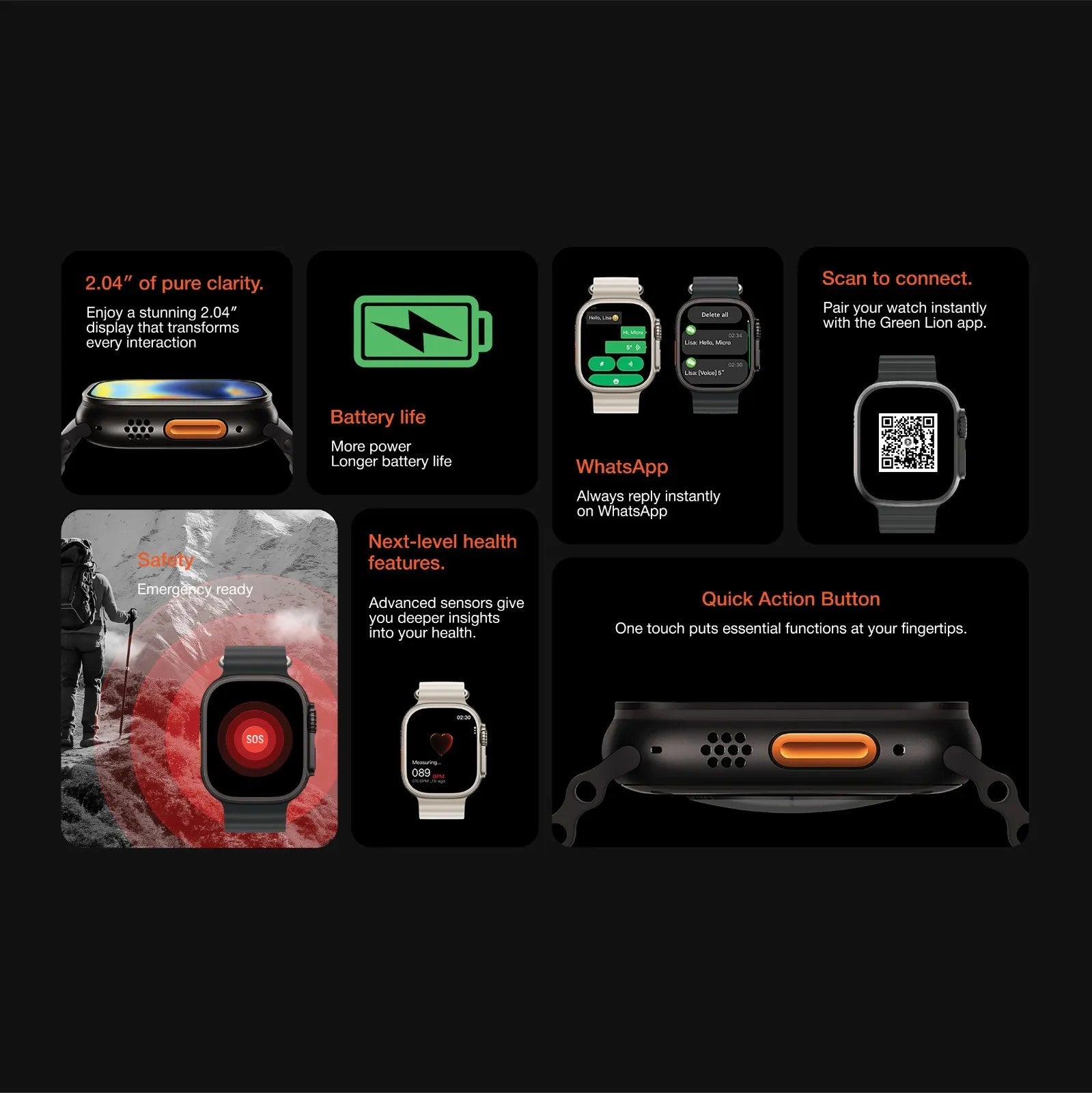 {GNUL3SW49SL} Green Lion Communicate 49 Ultra Smart Watch - 49mm - Silver