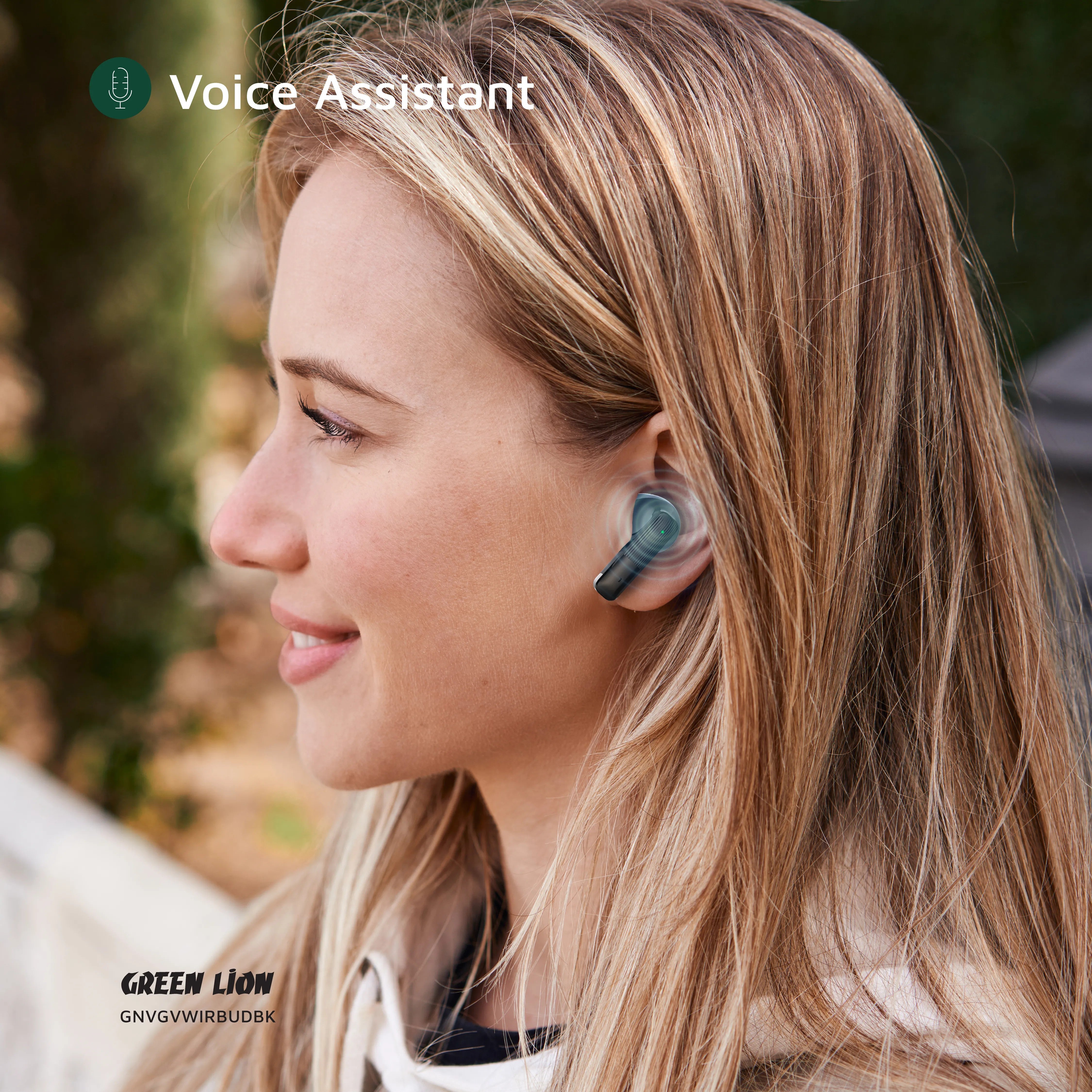 {GNVGVWIRBUDBK} Green Lion Vancouver Wireless Earbuds - Black